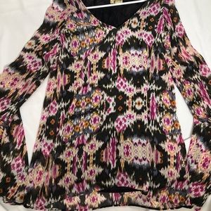 Printed Flare Sleeve Mini Dress